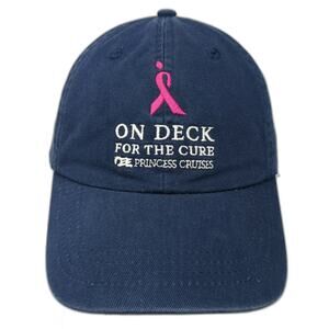 Princess Cruises Baseball Cap Blue One Size On Deck For The Cure Pink Ribbon Hat